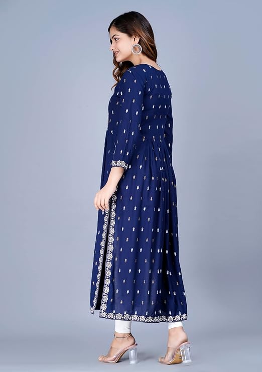 Saabhi Women Printed Rayon Ethnic Kurta