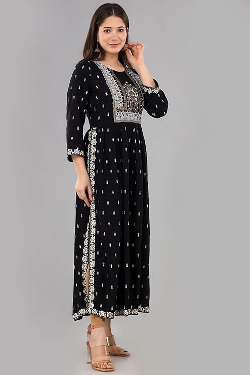 Saabhi Women Printed Rayon Ethnic Kurta